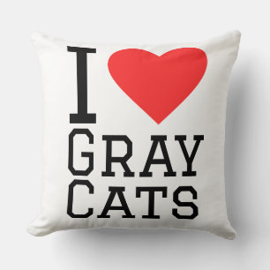I love gray cats throw pillow