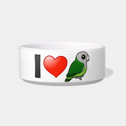 I Love Gray-headed Lovebirds Cat Food Bowl