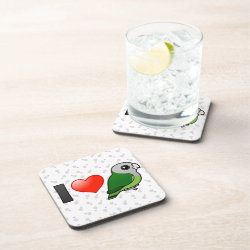 I Love Gray-headed Lovebirds Beverage Coaster