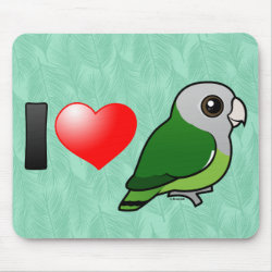 I Love Gray-headed Lovebirds Mousepad