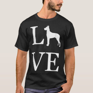I Love Great Dane Dog Lover White Graphic Design P T-Shirt