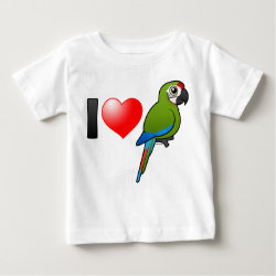 I Love Great Green Macaws Baby Fine Jersey T-Shirt