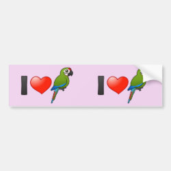 I Love Great Green Macaws Bumper Sticker