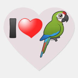 I Love Great Green Macaws Heart Sticker