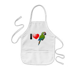 I Love Great Green Macaws Kid's Apron