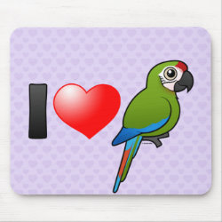 I Love Great Green Macaws Mousepad