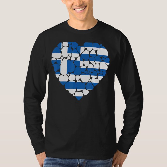 I Love Greece Flag Greece T-Shirt (Front)