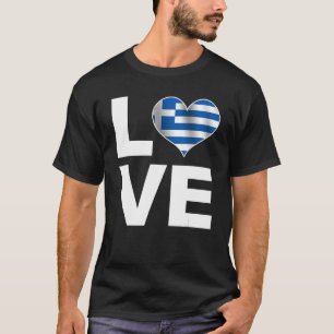 I Love Greece Heart Flag Greece T-Shirt