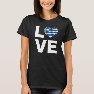 I Love Greece Heart Flag Greece T-Shirt