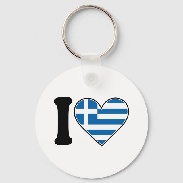 I Love Greece Keychain (Front)