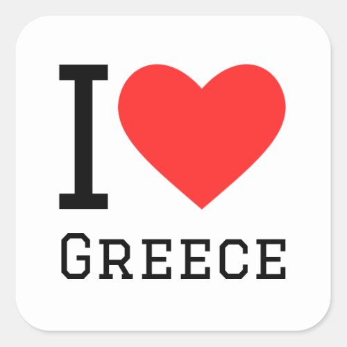 I love Greece square sticker