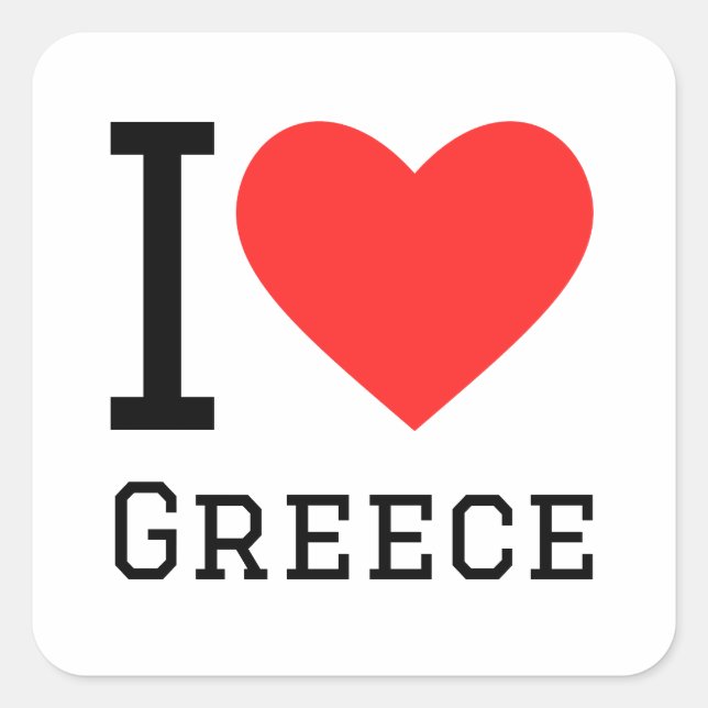 I love Greece square sticker (Front)