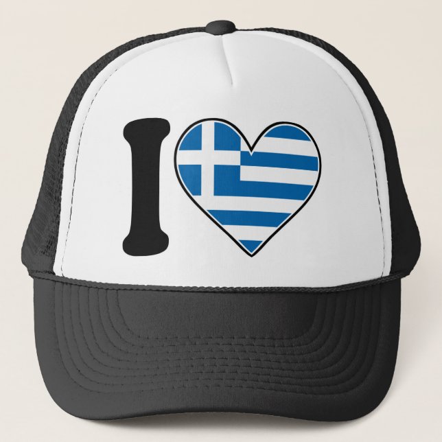 I Love Greece Trucker Hat (Front)