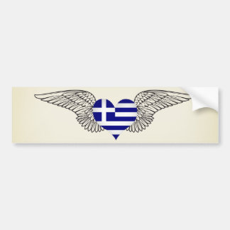 I Love Greece -wings Bumper Sticker