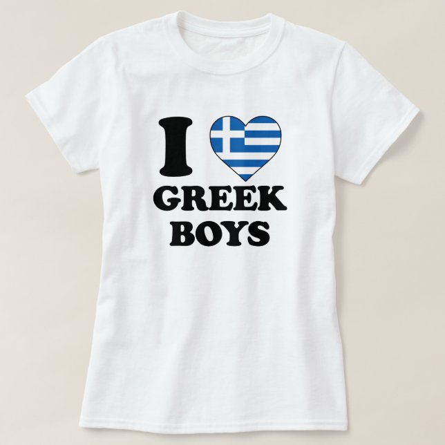 I love Greek Boys T-Shirt | Zazzle