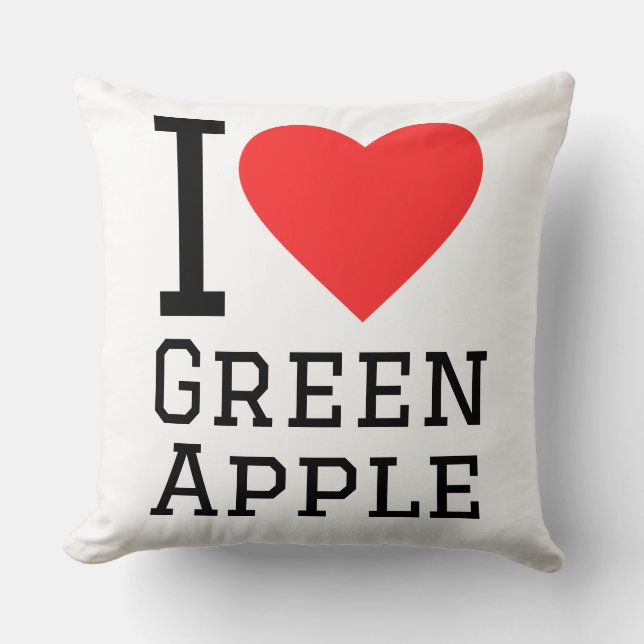 I love green apple throw pillow (Front)