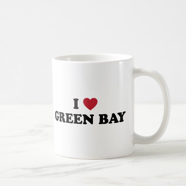 I Love Green Bay Wisconsin Coffee Mug (Right)