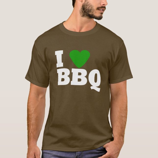 I Love Green BBQ T-Shirt (Front)
