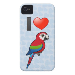 I Love Green-winged Macaws Case-Mate iPhone 4 Barely There Universal Case
