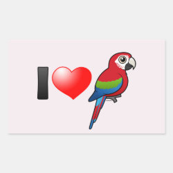 I Love Green-winged Macaws Rectangle Sticker
