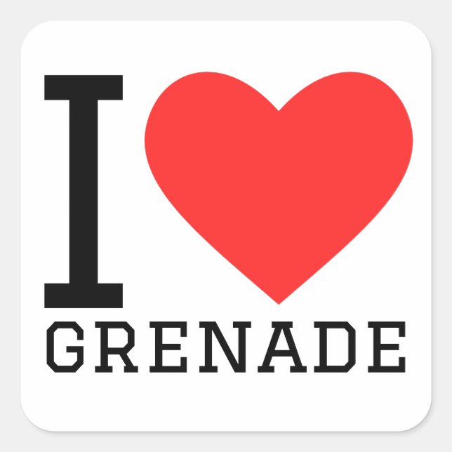 I love grenade square sticker (Front)