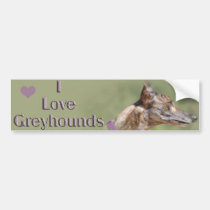 I Love Greyhounds Bumper Sticker