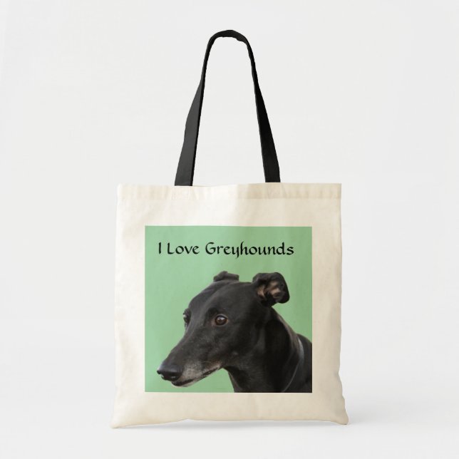 I Love Greyhounds Canvas Budget Tote Bag (Front)