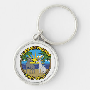 I LOVE GREYHOUNDS THEY RULE KEYCHAIN