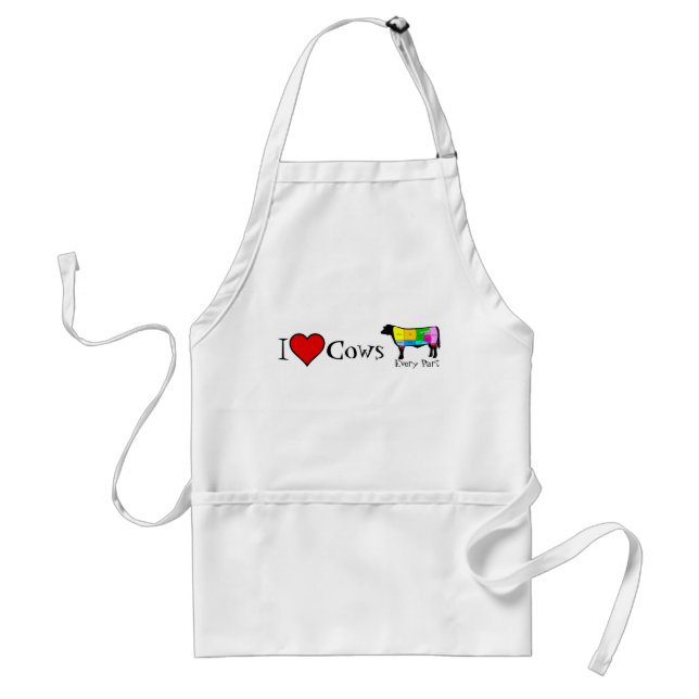 I Love Grilling Beef Adult Apron (Front)