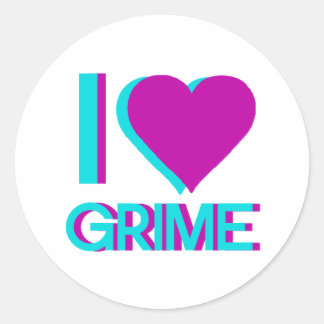 i love grime music classic round sticker