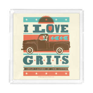 I Love Grits Acrylic Tray