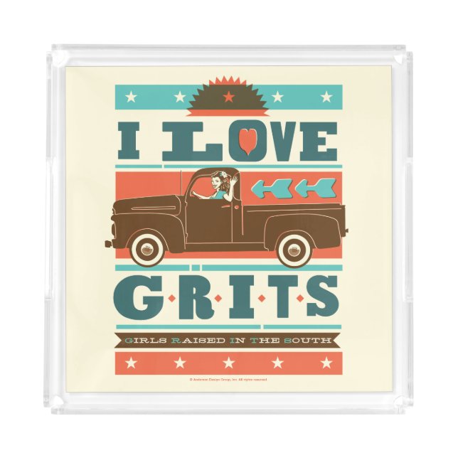 I Love Grits Acrylic Tray (Front)