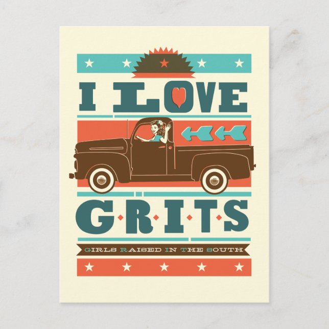 I Love Grits Postcard (Front)