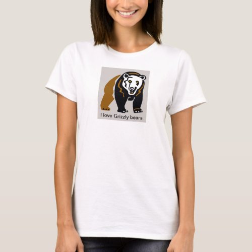 I love GRIZZLY BEARS_ Endangered animal _ Wildlife T_Shirt