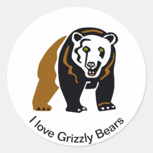 I love Grizzly bears - Wildlife warrior - Nature Classic Round Sticker