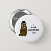 I love Groundhog Day Button (Front & Back)