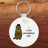 I love Groundhog Day Keychain (Back)