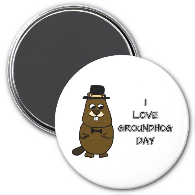 I love Groundhog Day Magnet (Front)