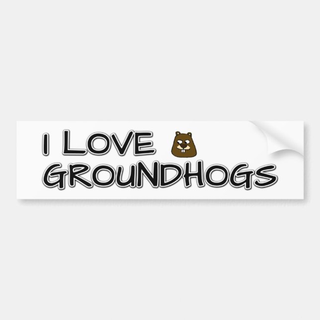 I love groundhogs bumper sticker (Front)