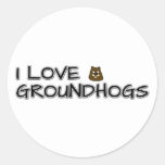 I love groundhogs classic round sticker