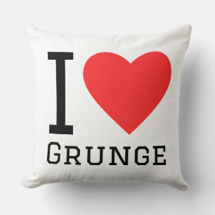 I love grunge throw pillow
