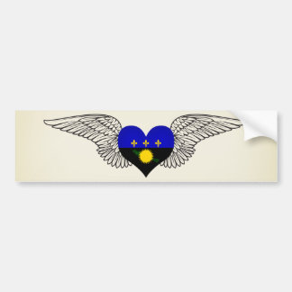 I Love Guadeloupe -wings Bumper Sticker
