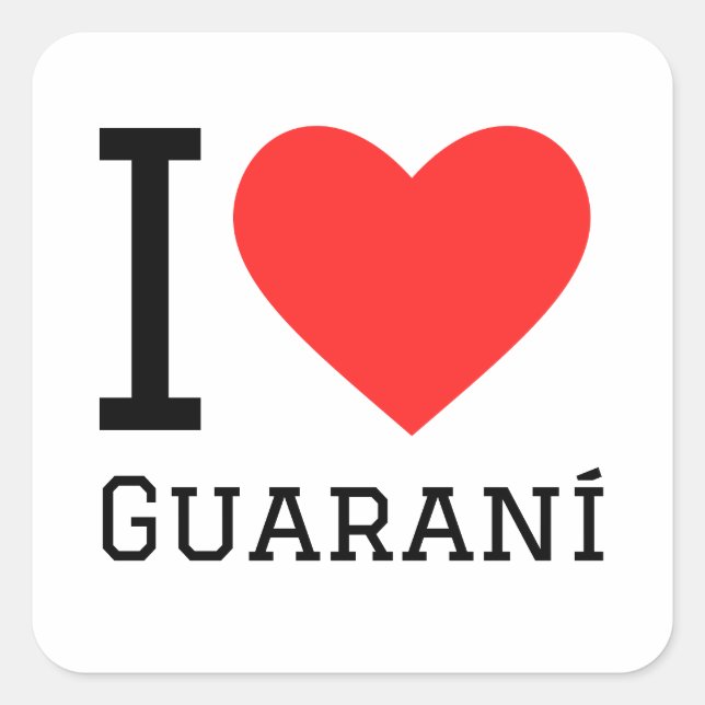 I love guarani square sticker (Front)