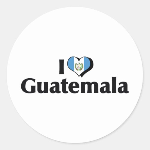 I Love Guatemala Flag Classic Round Sticker