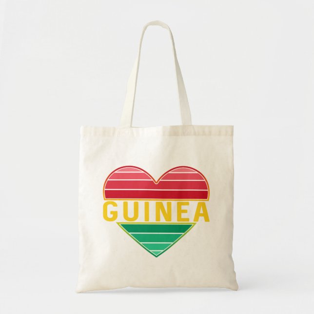 I Love Guinea, Guinean Heart Tote Bag (Front)