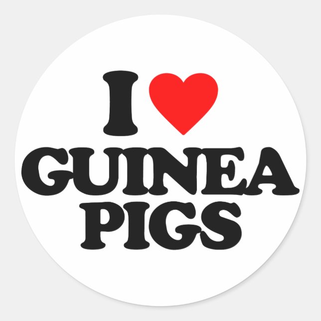 I LOVE GUINEA PIGS CLASSIC ROUND STICKER (Front)
