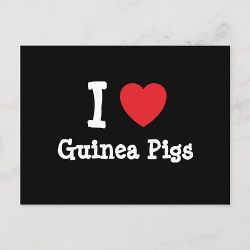 I love Guinea Pigs heart custom personalized Postcard
