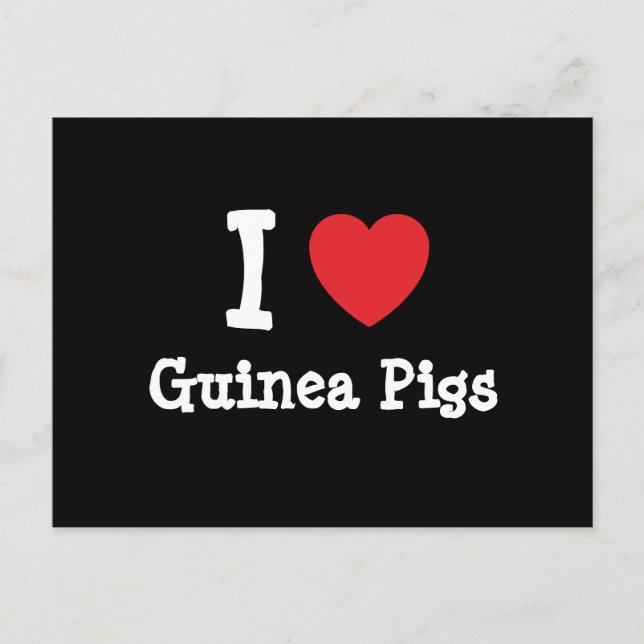 I love Guinea Pigs heart custom personalized Postcard (Front)