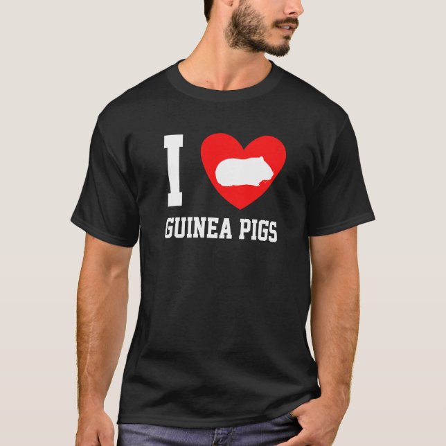 I Love Guinea Pigs Heart Guinea Pig Pet T-Shirt (Front)