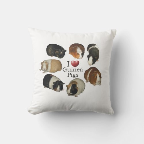 I Love Guinea Pigs Pillow